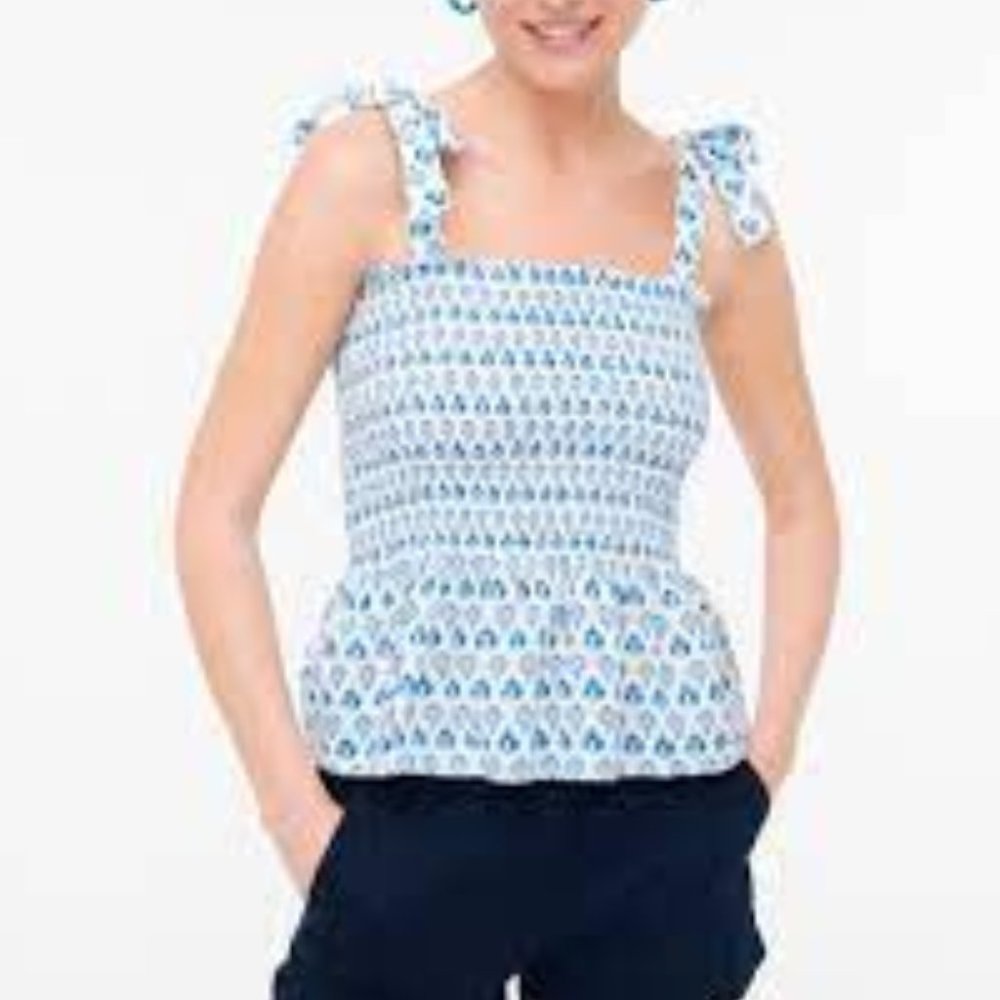 J. Crew Factory - Smocked Tie Strap Top